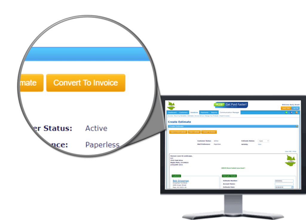 An option to convert your clients bills to invoice