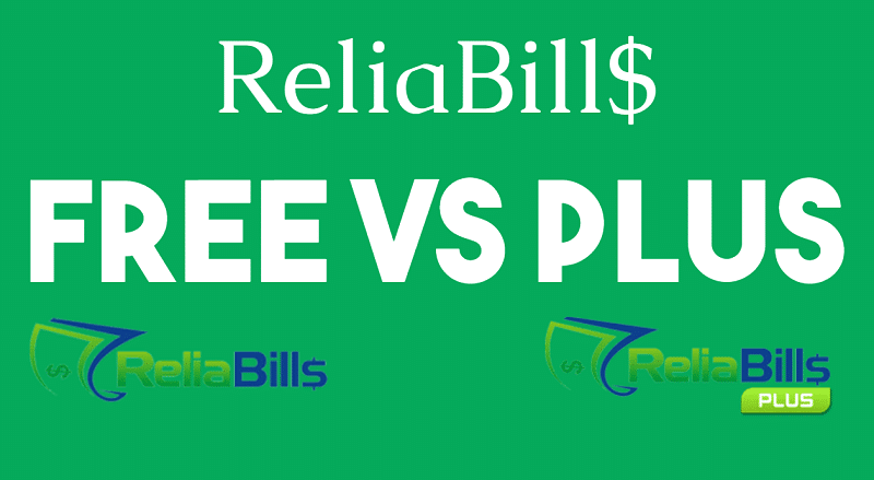 Comparison between ReliBills Free and Plus