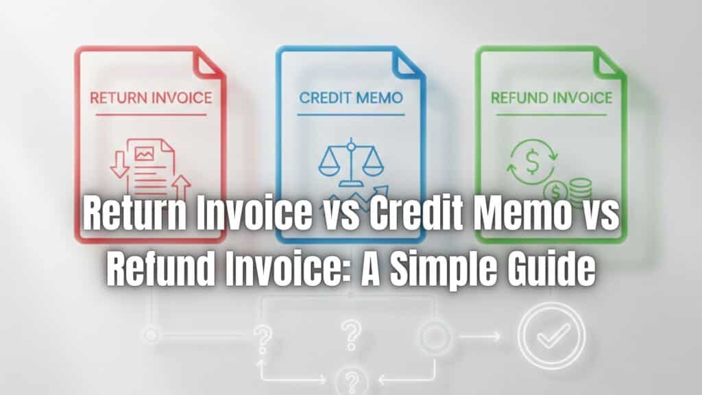 Learn the difference between return invoice vs credit memo vs refund invoice, when to use each, and how to manage billing adjustments.