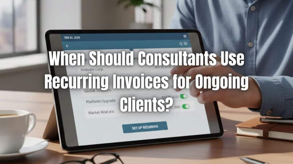 Learn when consultants should use recurring invoices for ongoing clients. Click here to explore benefits and best practices.