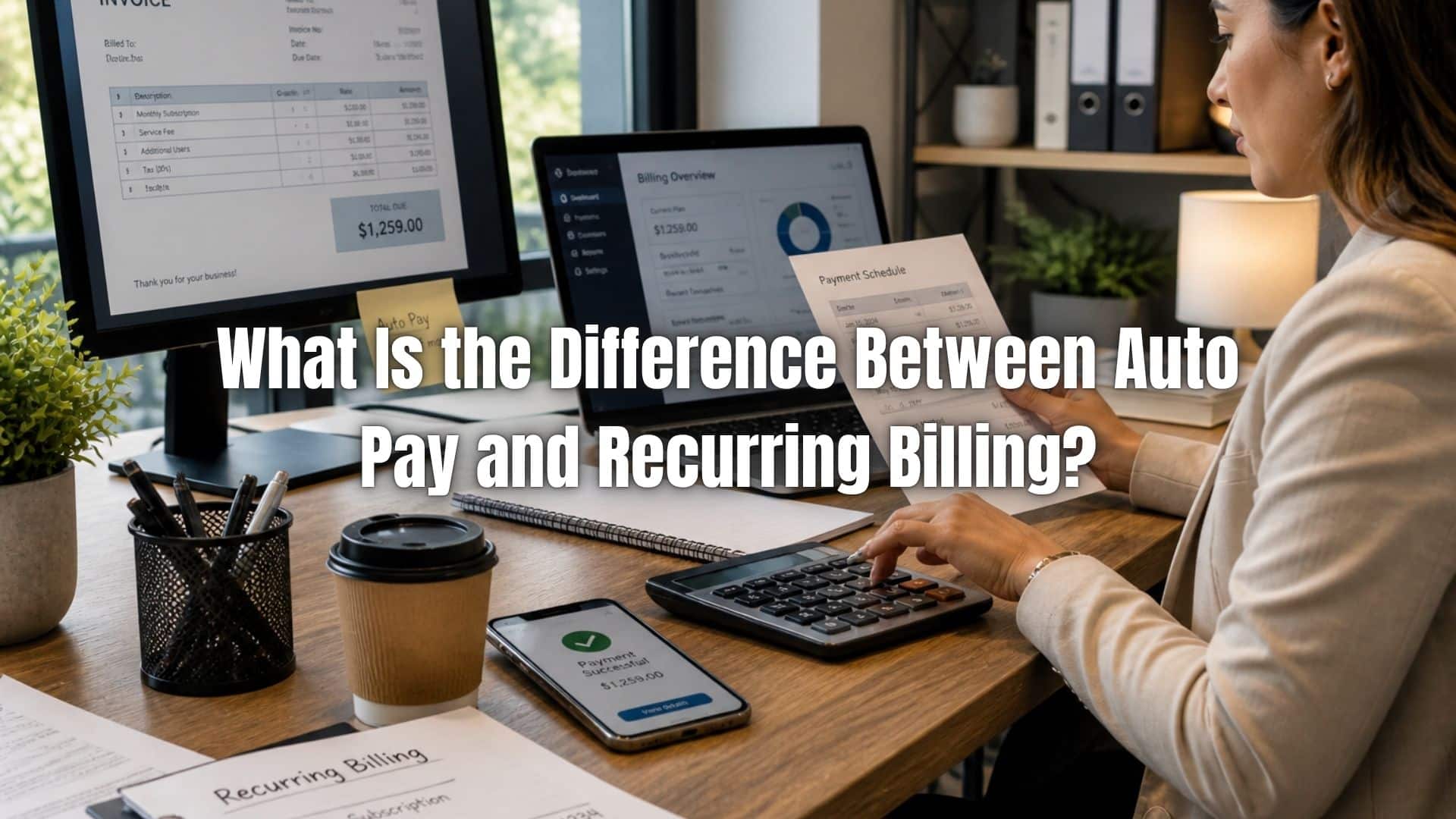 Learn the difference between auto pay vs recurring billing and how each payment method works in automated invoicing systems.