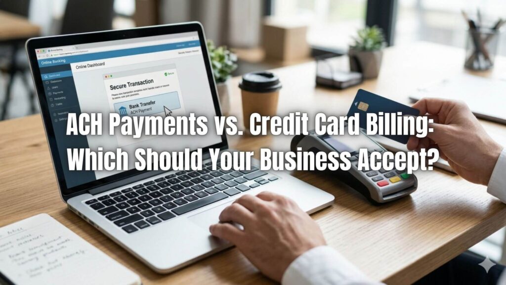 Compare ACH vs credit card billing to understand the key differences, costs, and choose the best payment method for your business.