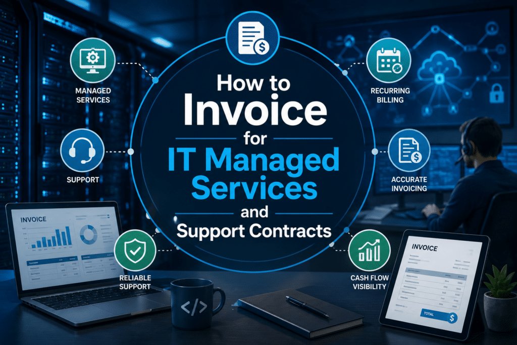 Learn how to create an IT managed services invoice template for support contracts, recurring services, and professional client billing.