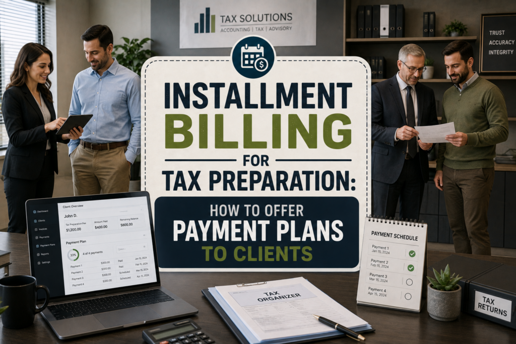 How do installment billing tax preparation payment plans work? Learn how to offer flexible payment options to tax clients.