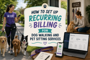 Learn how recurring billing for dog walking and pet sitting services automates payments, simplifies invoicing, and improves cash flow.