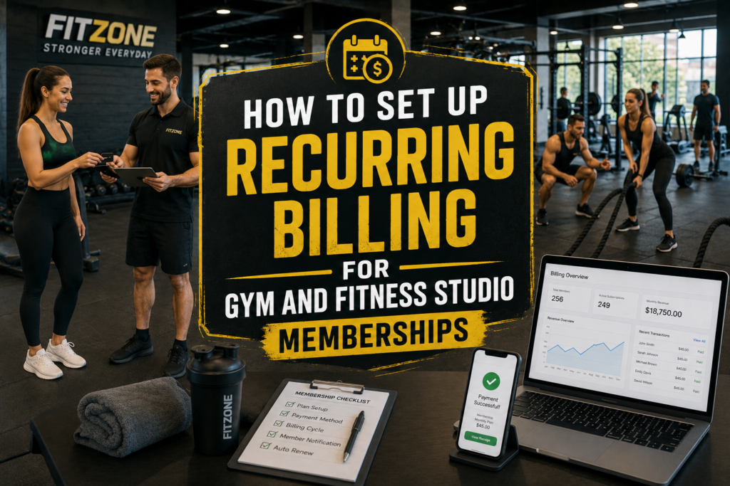How does recurring billing for gym fitness studio memberships work? Learn how to automate member payments and reduce missed payments.
