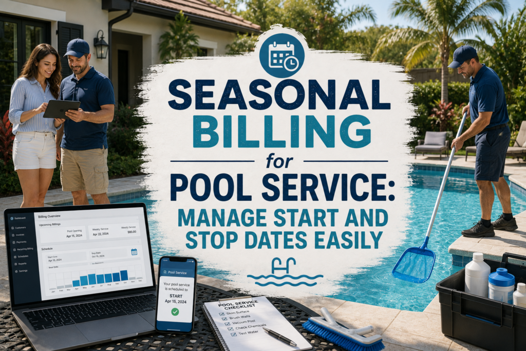 How do seasonal billing pool service companies work? Learn how to manage service start and stop dates, automate billing, and avoid issues.