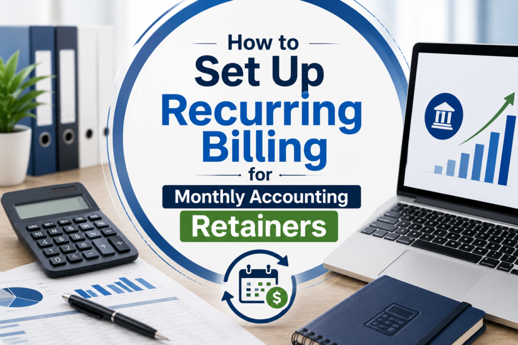 Learn how accounting retainer recurring billing works and how to set up recurring payments for monthly accounting services.