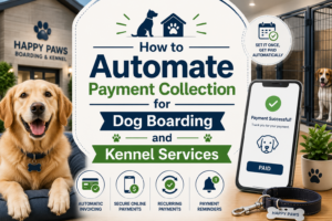Learn how to automate dog boarding payments for boarding and kennel services, including recurring billing and payment collection.