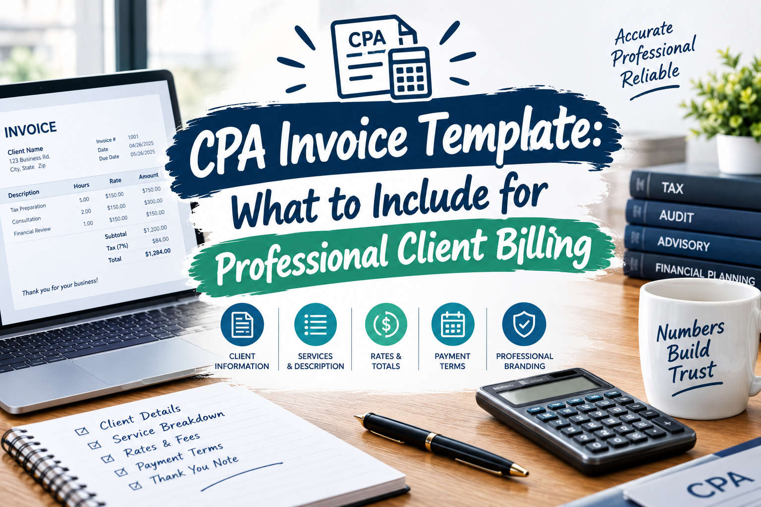 Learn what to include in a CPA invoice template to create professional, accurate, and clear client invoices for accounting services.