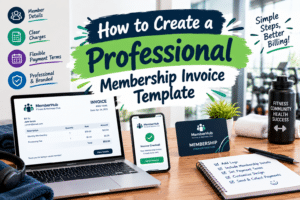 Learn how to create a professional membership invoice template with clear member details, fees, payment terms, and billing information.