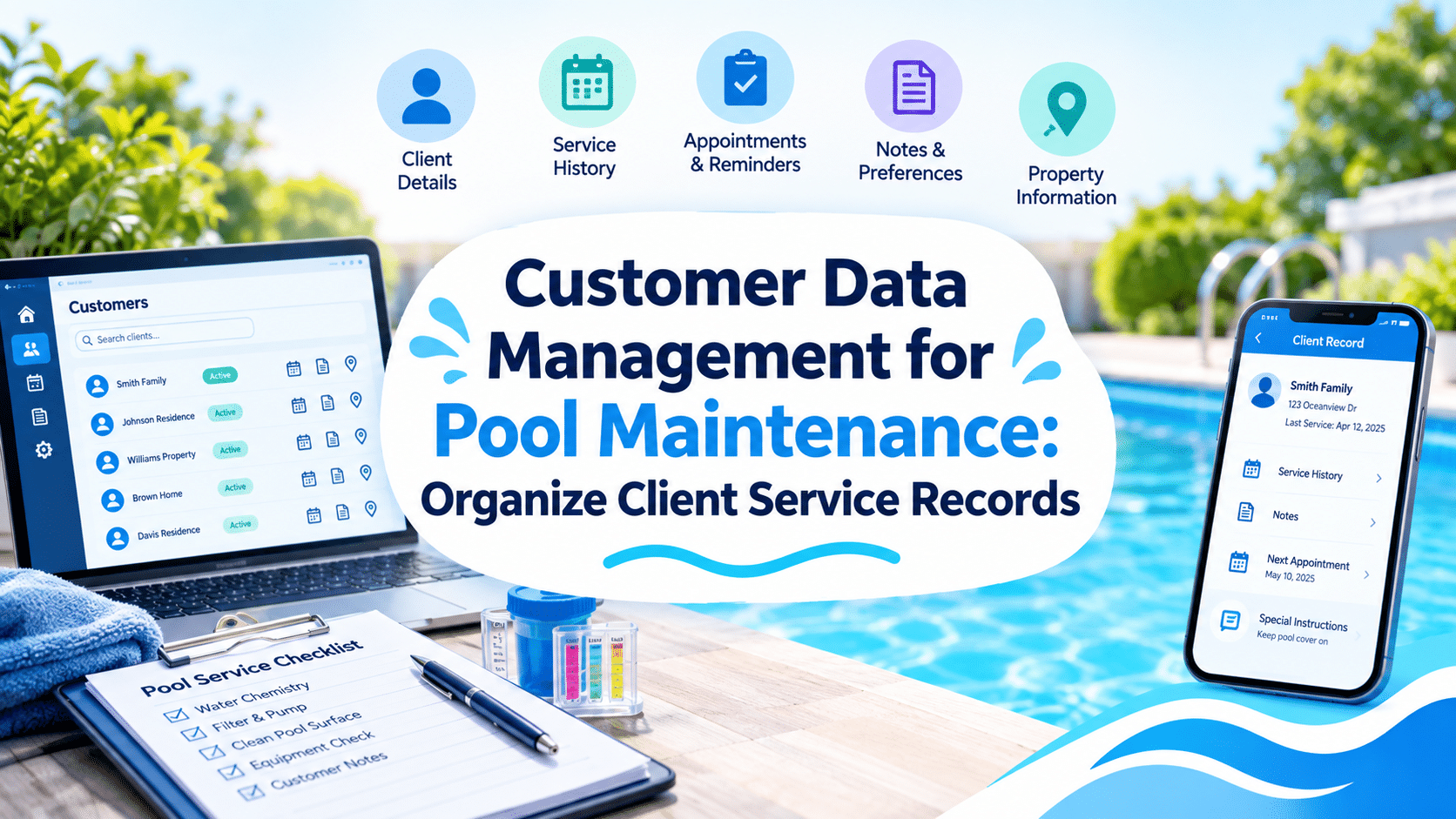Learn how pool service management software helps organize client service records, manage customer data, and simplify pool maintenance.