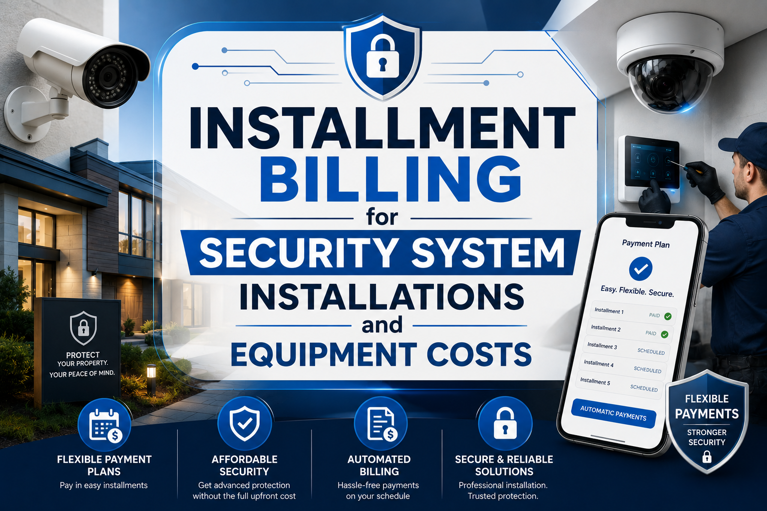 Learn how security system installment billing works for installation services and equipment costs, including payment schedules and billing.