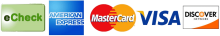 echeck, american express, mastercard, visa, discover network